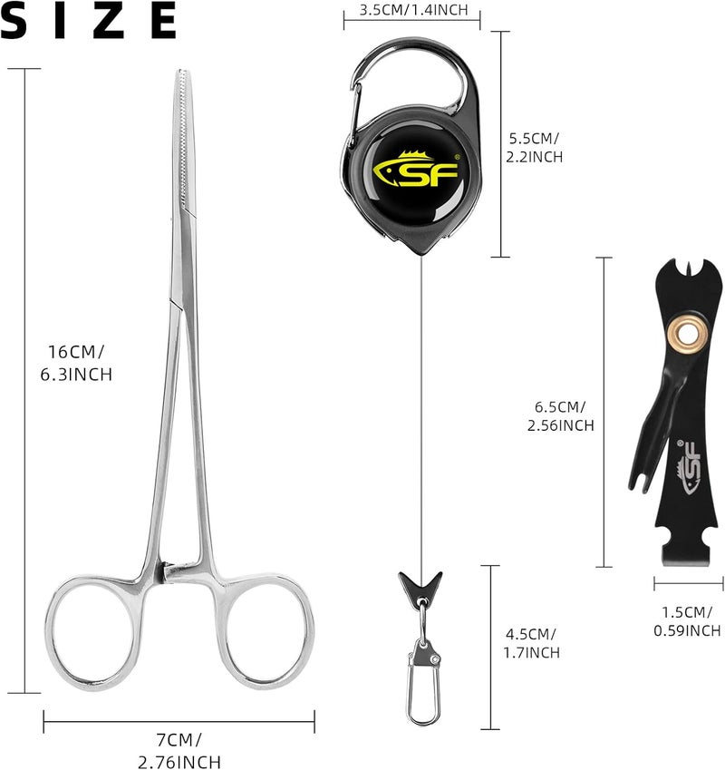 sf. Fly Fishing Tools Kit Includes a Fishing Knot Tool and Line Clipper, Zinger Retractor and Hook Remover Forceps. - Image 2